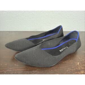 Rothy's The Point Womens Black Pointed Toe Slip On Flat Ballet Size 10.5